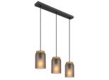 Novel Hängeleuchte, Grau, Schwarz, Metall, Glas, zylindrisch,zylindrisch, 12x120x67 cm, RoHS, CE, Lampen & Leuchten, Innenbeleuchtung, Hängelampen, Pendelleuchten