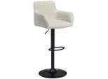 Livetastic Barhocker, Schwarz, Beige, Metall, Textil, Drehteller, 55x91.5-113x52 cm, Sitzfläche 360° drehbar, inklusive Armlehnen, Esszimmer, Barmöbel, Barhocker