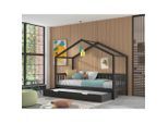 Vipack , Anthrazit , Holz , Kiefer , teilmassiv , 90x200 cm , Kinder- & Jugendzimmer, Kinderbetten, Hausbetten