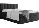 BOXBETT Amira mit Bettkasten, Samt Schwarz 180/200 cm – 7-Zonen Taschenfederkern-Matratze & Komfortschaum-Topper