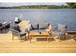 Loungegarnitur Chania 4-tlg. m. Kissen Grau/Akazie
