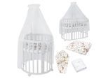 Waldin Babybett OWAL Kinderbett 7in1 mit Matratze, mitwachsendes Kinder-Bett