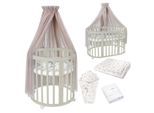 Waldin Babybett OWAL Kinderbett 7in1 mit Matratze, mitwachsendes Kinder-Bett