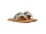 Tower Footwear Wide Vamp Toepost Damen Silber Sandalen