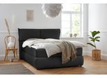 Boxspringbett OTTO HOME "Jenson", grau (anthrazit), B:168cm L:225cm, Struktur weich (85% Polyester/15% Nylon), Komplettbetten, Boxspringbett, in 4 Farben, 4 Breiten, 3 Matratzenarten in 2 Härtegraden, Topper