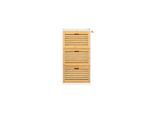 SoBuy Schuhschrank mit 3 Türen Holzfarbe 55x30x112cm Modern
