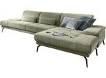 Recamiere DIE PLANBAR "MP-IN20126 L-Form mit Federkern-Polsterung", grün, B:328cm H:82cm T:190cm, 100% Polyester, Sofas, Recamiere, mit Kopfteilverstellung, optional Sitztiefen- & Armteilverstellung