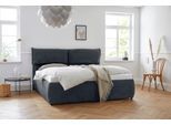Polsterbett OTTO HOME "Jenson", blau (dunkelblau), B:208cm L:225cm, Struktur weich (85% Polyester/15% Nylon), Betten, Polsterbett, als Bettgestell oder mit 3 Matratzenarten und Härtegraden