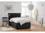 Polsterbett OTTO HOME "Jenson", grau (anthrazit), B:128cm L:225cm, Struktur weich (85% Polyester/15% Nylon), Betten, Polsterbett, als Bettgestell oder mit 3 Matratzenarten und Härtegraden