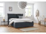 Polsterbett OTTO HOME "Jenson", blau (dunkelblau), B:188cm L:225cm, Struktur weich (85% Polyester/15% Nylon), Betten, Polsterbett, als Bettgestell oder mit 3 Matratzenarten und Härtegraden