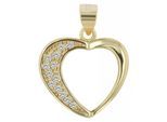 Kettenanhänger ADELIA´S "stilvoller Herz Anhänger aus 925 Sterling Silber", gold, Schmuckanhänger, Damen, Silber 925 (Sterlingsilber), Kettenanhänger