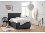 Polsterbett OTTO HOME "Jenson", blau (dunkelblau), B:128cm L:225cm, Struktur weich (85% Polyester/15% Nylon), Betten, Polsterbett, als Bettgestell oder mit 3 Matratzenarten und Härtegraden