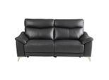 Xora 2,5-Sitzer, Schwarz, Metall, Kombination Echtleder/Lederlook, Rindleder, 3-Sitzer, 201x102x92 cm, motorische Relaxfunktion, Wohnzimmer, Sofas & Couches, Sofas, 2-Sitzer Sofas