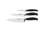 Zwilling Messerset Zwilling 5 Sterne, Schwarz, Kunststoff, 3-teilig, Made in Germany, ergonomischer Griff, rostfrei, Kochen, Küchenmesser, Messersets