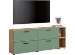 Schrank-Set HOME AFFAIRE "ENESTE, 6-teilig, in verschiedenen Farben, individuell kombinierbar", artisan eiche nachbildung, smoke grün, B:176cm H:34cm T:67cm, Spanplatte, Kastenmöbel-Sets, Stauraumelement, Kombination, Wohnkombination, Schrankwand, Lowboard