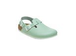 Clog BIRKENSTOCK "Tokio Pro", Damen, Gr. 44, grün, Obermaterial: 50% Rindsleder Leather cow. 50% Lammleder LEL., Schuhe Clog