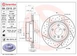 BREMBO Bremsscheibe 09c31521 Geschlitzt/Gelocht 324mm 22mm für BMW
