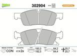VALEO Bremsbelagsatz, Scheibenbremse 302904 Vorderachse für MASERATI JEEP