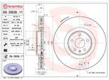 BREMBO Bremsscheibe 09d93811 Geschlitzt 360mm 36mm für Porsche