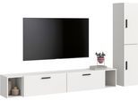 Schrank-Set HOME AFFAIRE "ENESTE, 6-teilig, in verschiedenen Farben, individuell kombinierbar", weiß, B:259cm H:34cm T:182cm, Spanplatte, Kastenmöbel-Sets, Stauraumelement, Kombination, Wohnkombination, Schrankwand, Lowboard