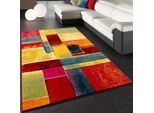 Teppich PACO HOME "Canvas 783", bunt (multi), B:80cm H:16mm L:150cm, Kunstfaser, Teppiche, Teppich, Kurzflor, modernes Patchwork Design