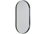 Mid.you Wandspiegel, Schwarz, Metall, Glas, Holzwerkstoff, oval, 50x100x5 cm, Bsci, senkrecht und waagrecht montierbar, Spiegel, Wandspiegel