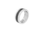 Fingerring TOM TAILOR "Schmuck Geschenk Edelstahl" Gr. 62, edelstahlfarben, schwarz, Fingerringe, Herren, 62, Edelstahl, 8mm, Fingerring