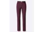 Bequeme Jeans CASUAL LOOKS, Damen, Gr. 24, Kurzgrößen, rot (burgund), 97% Baumwolle, 3% Elasthan, unifarben, lang, Jeans