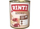 RINTI Sensible Nassfutter Hund, Adult, Dose, Lamm und Reis 6x800 g