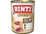RINTI Sensible Nassfutter Hund, Adult, Dose, Lamm und Kartoffel 6x800 g