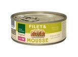 REAL NATURE Original Nassfutter Katze, Adult, Filet & Mousse Huhn und Pute mit Leinöl 24x85 g