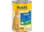 MultiFit Nassfutter Katze Adult, Paté, Kaninchen und Ente 24x400 g