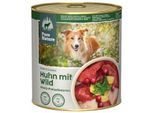 Pure Nature Nassfutter Hund Adult 6 x 800 g Huhn mit Wild und Rind