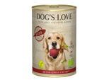 DOG'S LOVE Nassfutter Hund, Adult, Reds Bio, Obst und Gemüse 6x400 g