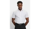 Businesshemd OLYMP "OLYMP Level Five 24/Seven, body fit, Modern Kent", Herren, Gr. 40, Normaler Arm, weiß, 64% Baumwolle, 27% Polyester, 9% Elasthan, Hemden