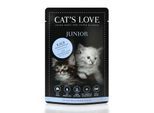 CAT'S LOVE Katzenfutter Katze Junior in Gelee Kalb mit Eierschalen und Lachsöl 48x85 g
