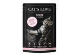 CAT'S LOVE Katzenfutter Katze Junior in Gelee Huhn mit Algenkalk und Distelöl 48x85 g