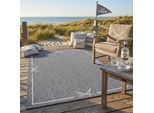 Teppich SANSIBAR "Nordsee Beach SA-035", anthrazit, B:80cm H:5mm L:150cm, Polypropylen, Teppiche, Teppich, modernes Design, meliert, Motiv: Säbel, In- und Outdoor geeignet