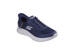 Wanderschuh SKECHERS "Go Walk", Damen, Gr. 45, blau (marineblau), Obermaterial: 100% Textilmaterial TEXMAT., Schuhe Wanderschuh