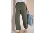 Culotte CECIL, Damen, Gr. XS, Länge 26, grün (khaki), Stoff, 76% Viskose, 24% Polyamid, unifarben, loose fit knöchellang, Hosen Culotte, High Waist