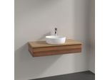 Villeroy und Boch Antao Waschtisch-Unterschrank K09051HM 100x19x50cm, Hahnloch, Waschbeckenplattenfarbe honey oak, warm walnut