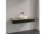 Villeroy und Boch Antao Waschtisch-Unterschrank K10111PD 120x19x50cm, Waschbeckenplattenfarbe honey oak, black matt lacquer
