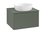 Villeroy und Boch Antao Waschtisch-Unterschrank K29010HL 60x36x50cm, Waschbeckenplattenfarbe Lack, leaf green matt lacquer
