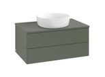 Villeroy und Boch Antao Waschtisch-Unterschrank K19010HL 80x36x50cm, Waschbeckenplattenfarbe Lack, leaf green matt lacquer