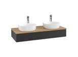 Villeroy und Boch Antao Waschtisch-Unterschrank K13151PD 120x19x50cm, Hahnloch, Waschbeckenplattenfarbe honey oak, black matt lacquer