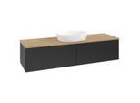 Villeroy und Boch Antao Waschtisch-Unterschrank K36011PD 160x36x50cm, Waschbeckenplattenfarbe honey oak, black matt lacquer