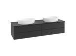 Villeroy und Boch Antao Waschtisch-Unterschrank K28110PD 160x36x50cm, Waschbeckenplattenfarbe Lack, black matt lacquer