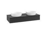 Villeroy und Boch Antao Waschtisch-Unterschrank K13110PD 120x19x50cm, Waschbeckenplattenfarbe Lack, black matt lacquer
