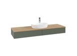 Villeroy und Boch Antao Waschtisch-Unterschrank K14051HL 160x19x50cm, Hahnlochbohrung, Waschbeckenplattenfarbe honey oak, leaf green matt lacquer