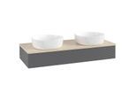 Villeroy und Boch Antao Waschtisch-Unterschrank K13113GK 120x19x50cm, Waschbeckenplattenfarbe botticino, anthracite matt lacquer